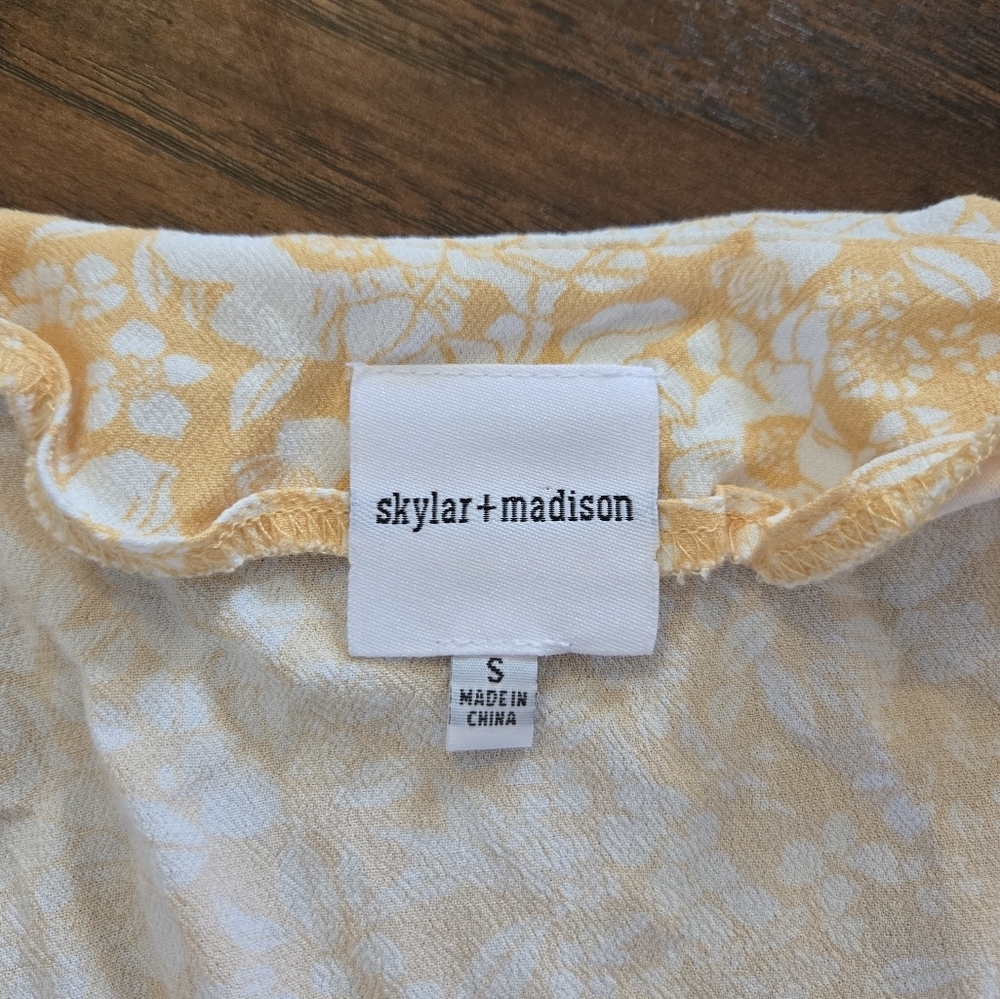 Skylar + Madison V neck Long Sleeve Orange Floral Dress - Picture 5 of 9